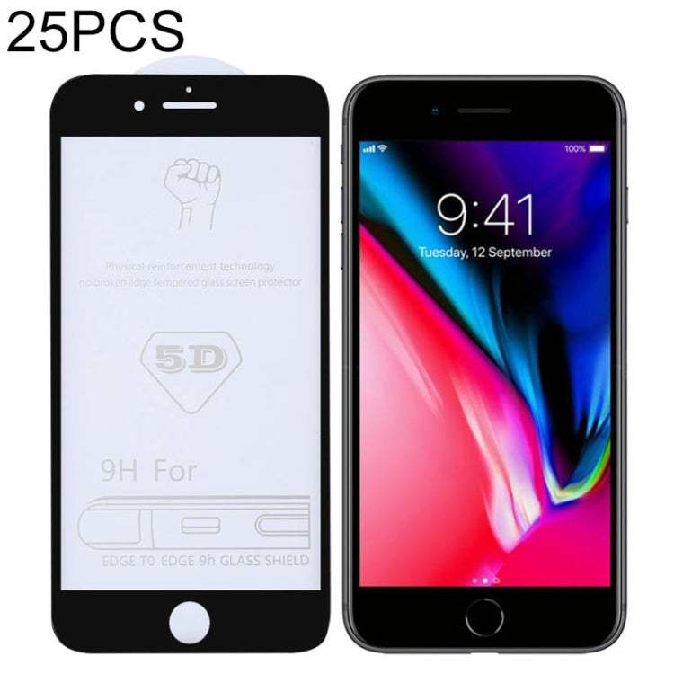 Pellicola in vetro temperato a schermo intero con colla completa 9H 5D da 25 pezzi per iPhone 7 Plus / 8 Plus, For iPhone 7 Plus / 8 Plus (25 PCS) Pellicola in vetro temperato a schermo intero con colla completa 9H 5D da 25 pezzi per iPhone 7 Plus / 8 Plus, For iPhone 7 Plus / 8 Plus (25 PCS)